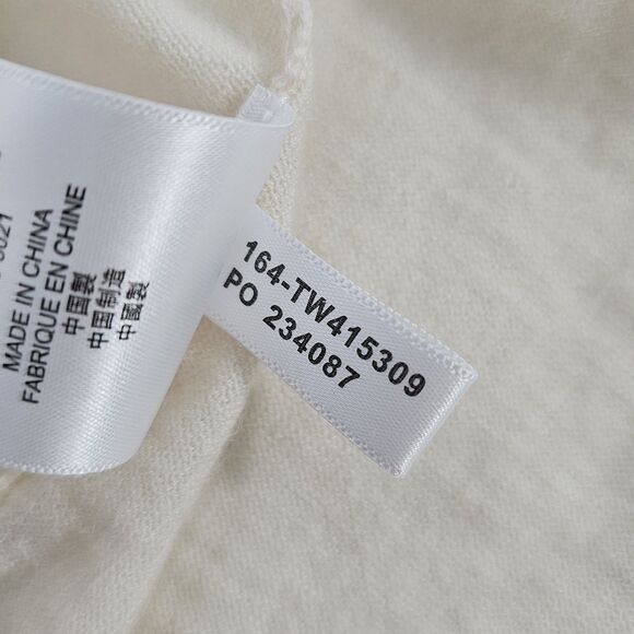 Tommy Bahama Lightweight 100% Cashmere Open Front Cardigan Sweater Sz L Cream - Picture 5 of 6